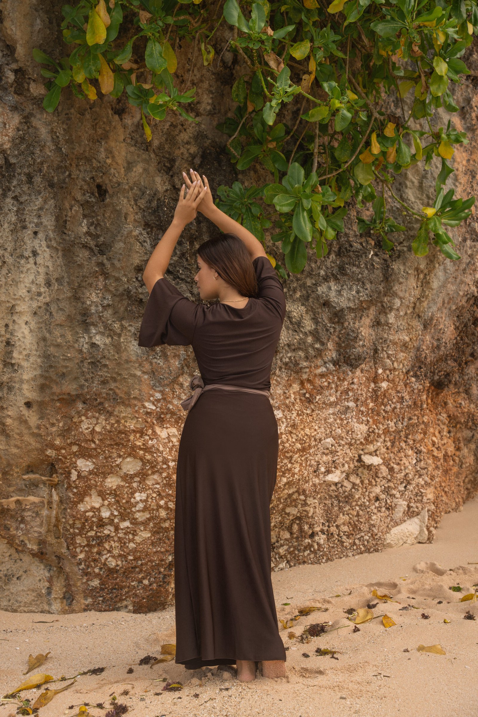 Swimss wrap skirt dark chocolate & taupe LET OP! DEZE ROK IS PRE-ORDER! - Image 3