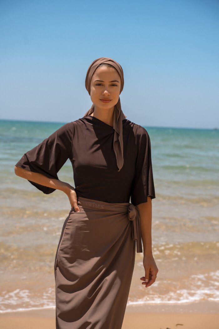 Twist Swimming Scarf Taupe