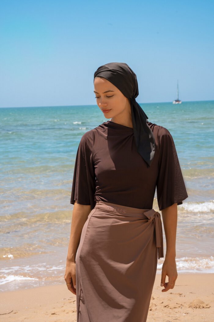 Twist Swimming Scarf Black